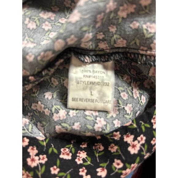 Ditzy Floral Whimsigoth Dark Academia Flirty Babydoll Dress smocked  Back Waist - Picture 9 of 10